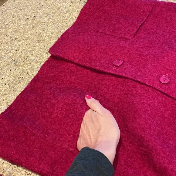 Jennifer & Grace Fuchsia Raspberry Pink Wool Blend Blazer 10 Lined - Picture 7 of 17